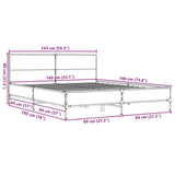 Bed Frame without Mattress Black 140x190 cm 3280032