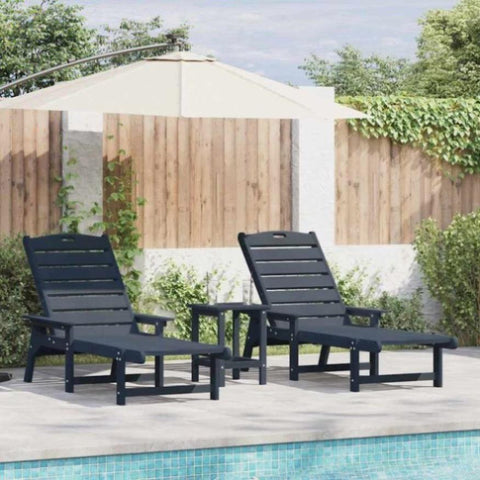 Garden Lounge Furniture 3 pcs Navy 38 x 38 x 46cm Polyethylene 3335855