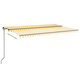 Manual Retractable Awning 500x300 cm Yellow and White 3069138