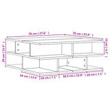 Coffee Table Black 70x70x29 cm Engineered Wood 840745