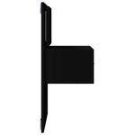 ZNTS Wall-mounted Bedside Cabinet with LED Lights Black 848159