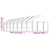 Gazebo with Roof White 15.61x4.08x3.22 m Polyethylene 3155491