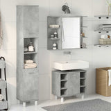 3 Piece Bathroom Furniture Set Concrete Grey Engineered Wood 3324855