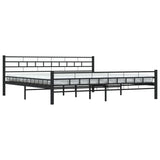 ZNTS Bed Frame without Mattress Black Steel 200x200 cm 285281