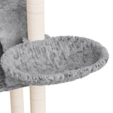 Cat Tree with Sisal Scratching Posts Light Grey 108.5 cm 171598