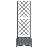 Garden Planter with Trellis Light Grey 40x40x121.5 cm PP 153269