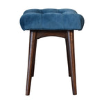 Mini Teal Velvet Curved Bench IN1764