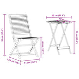 Folding Bistro Set 3 pcs Brown Solid Acacia Wood 3375688