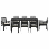 Garden Dining Set 9 pcs Black Poly rattan 3334860