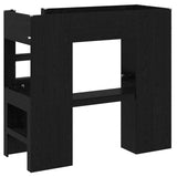 Loft Bed Frame with Desk Black Oak 75 x 190 cm Engineered Wood 3410428