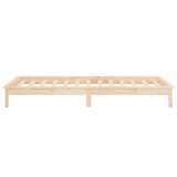 LED Bed Frame without Mattress 90x200 cm Solid Wood 820591