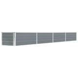 ZNTS Garden Raised Bed Galvanised Steel 320x40x45 cm Grey 47052