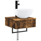 Bathroom Cabinet Set 5 pcs Smoked Oak Engineered Wood 3406283