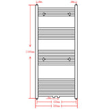 Grey Bathroom Central Heating Towel Rail Radiator Curve 500x1160mm 141899