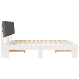 Bed Frame with Upholstered Headboard Light Grey 200 x 200 cm 3398098