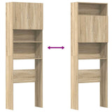 Washing Machine Cabinet Sonoma Oak 64x24x190 cm Engineered Wood 859129