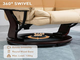 Faux Leather 135&deg Reclining Chair and Footstool - Beige T3398P343501