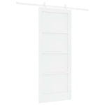Sliding Door Manual White 83 x 202 cm Solid pine wood and steel 3333561