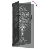 Garden Gate with Lock Black 85 x 175 cm Powder-coated steel 42015862