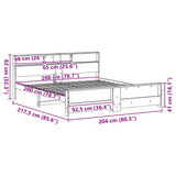 Bed Frame with Headboard White 200 x 200 cm Engineered Wood 3394214