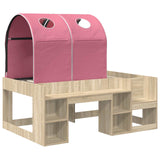 Bed with Tunnel 3 pcs Sonoma Oak and Pink Engineered Wood 3423506