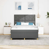 Box Spring Bed with Headboard Dark grey 140 x 200 cm Fabric 3339701