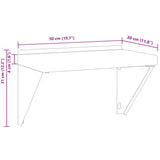 Wall Shelf 50x30x31 cm Silver Stainless Steel 30277