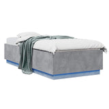 Bed Frame with LED Concrete Grey 80 x 200 cm Engineered Wood 3429570