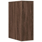 Narrow Bathroom Cupboard with Wheels Brown Oak Engineered Wood 855283
