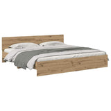 Bed Frame Artisan Oak 200 x 200 cm Engineered Wood 3403602