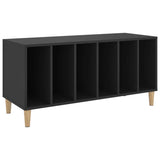 Record Cabinet Black Engineered wood, solid eucalyptus wood Medium 831974