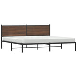 Metal Bed Frame without Mattress Brown Oak 200x200 cm 3301368