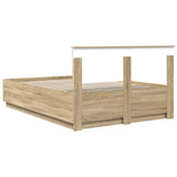 Bed Frame Sonoma Oak 140 x 200 cm Engineered Wood 3408168