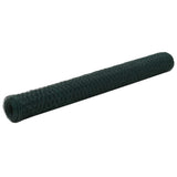 Chicken Wire Fence Steel with PVC Coating 25x1.2 m Green 143266