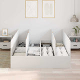 Storage Bed Frame White 140 x 190 cm Engineered Wood 3335429