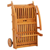 Sun Lounger Brown Solid Acacia Wood Standard Sun Lounger Size 3077329