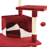 Cat Tree with Sisal Scratching Posts 203 cm Red and White 170531