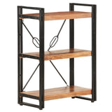 3-Tier Bookcase 60x30x80 cm Solid Acacia Wood 320613