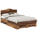 Bed Frame with Headboard Old Wood 120 x 200 cm Engineered Wood 3413218