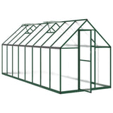 Greenhouse with Base Frame Green 445x169x195 cm Aluminium 3266333