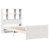 Bookcase Bed without Mattress White 90x190cm Single Solid Wood Pine 3322458