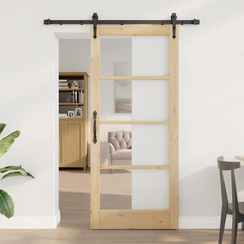 Sliding Door Manual ORKDAL Brown 86 x 198.5 cm Wood and metal 3332451