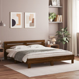 Bed Frame Brown Oak Engineered wood Double Bed Frame 3207538