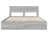 Bed Frame Grey Sonoma 160 x 200 cm Solid Pine Wood 3409740