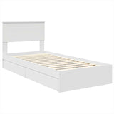 Storage Bed with Headboard White 90 x 200 cm Engineered Wood 3408501