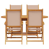 Garden Dining Set Folding 5 pcs Taupe Solid Acacia Wood 3375746