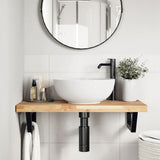 Basin Shelf Wall Mounted Steel and Solid Wood Acacia 3302691