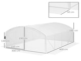 Polytunnel Greenhouse Walk-in Grow House with UV-resistant PE Cover, Door, Galvanised Steel Frame, 4 T3398P315937