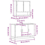 2 Piece Bathroom Furniture Set Brown Oak Engineered Wood 3300924