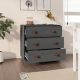 Sideboard Grey 80x40x75 cm Solid Wood Pine 820109